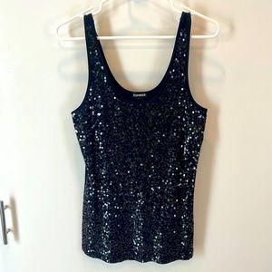 Express sequin tank top, size Large